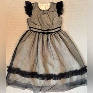 Janie and Jack Black and Gray Polka Dot Dress